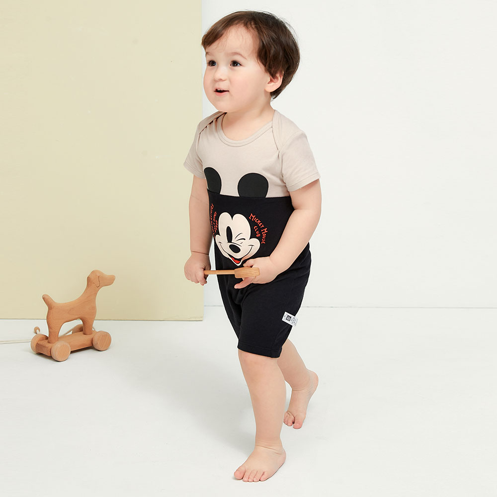 Disney Mickey Black & White Baby Cotton S/S Romper