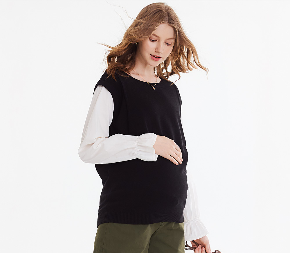 Double Layer Knitted Maternity & Nursing Top