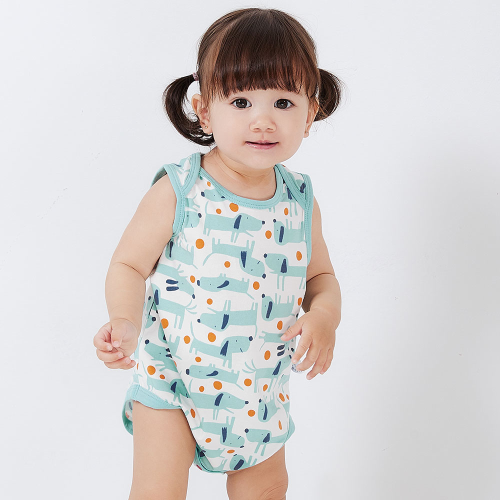 Puppy Baby Cotton Sleeveless Bodysuit 2 Pack