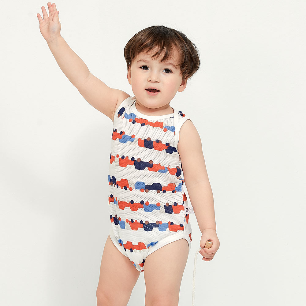 Baby Cotton Mesh S/L Bodysuit 2 Pcs Pack