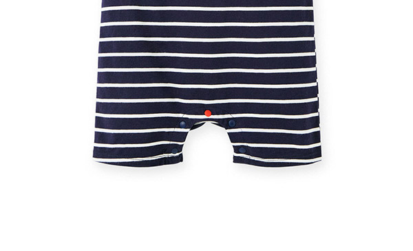 Striped Baby Polo Romper