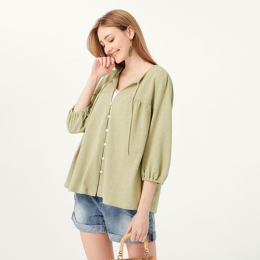 Puff Sleeves Cotton M&N Top