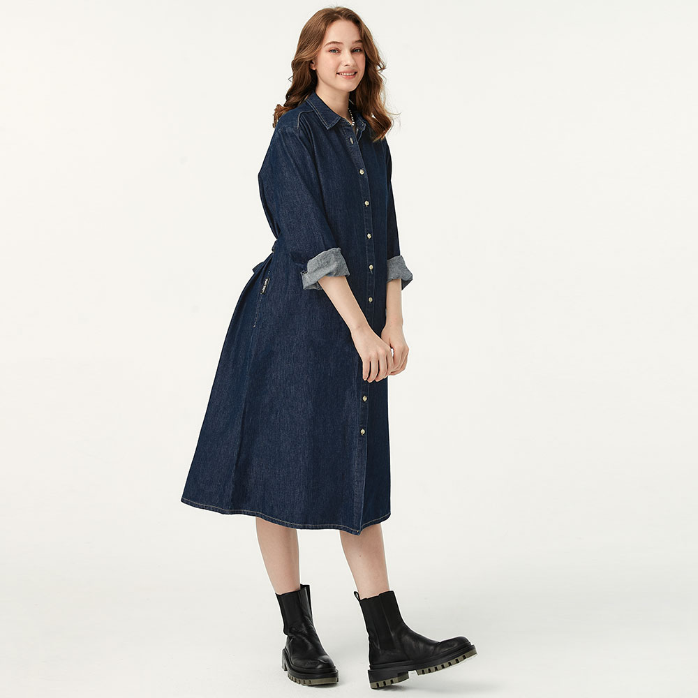 Denim Belted M&N Shirt Dress