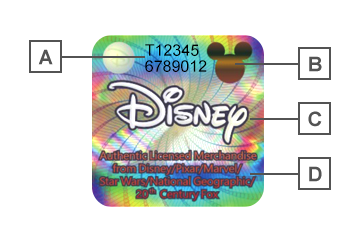 Disney anti-counterfeiting laser label