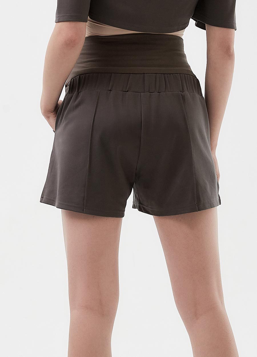 Comfort Stretch Maternity Shorts, Charcoal, small