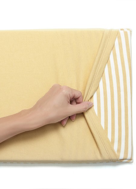 Non-Toxic Toddler Pillow Case - Yellow Stripe-Butter3