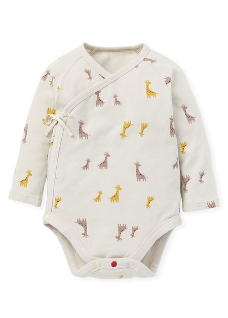 Giraffe Newborn Cotton L/S Bodysuit 2 Pcs Pack-Khaki2