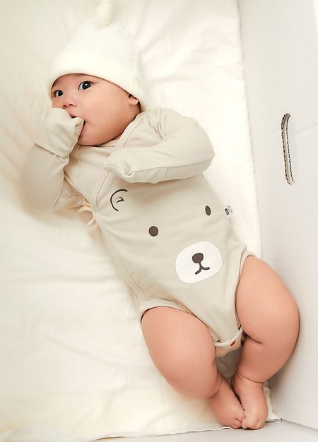 Little Bear Newborn Cotton L/S Bodysuit-Khaki2
