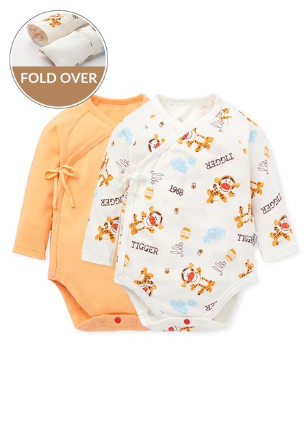 Disney Tigger Newborn Cotton L/S Bodysuit 2 Pcs Pack-Orange1