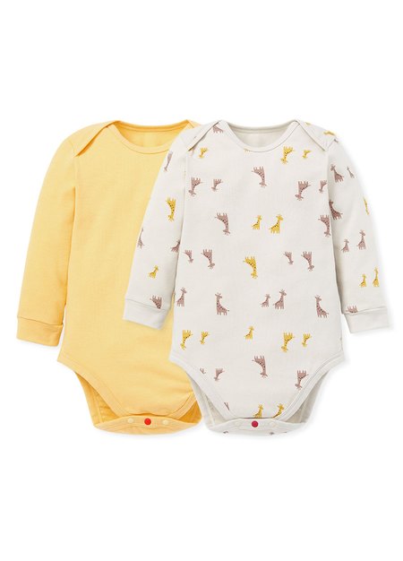 Giraffe Baby Cotton L/S Bodysuit 2 Pack