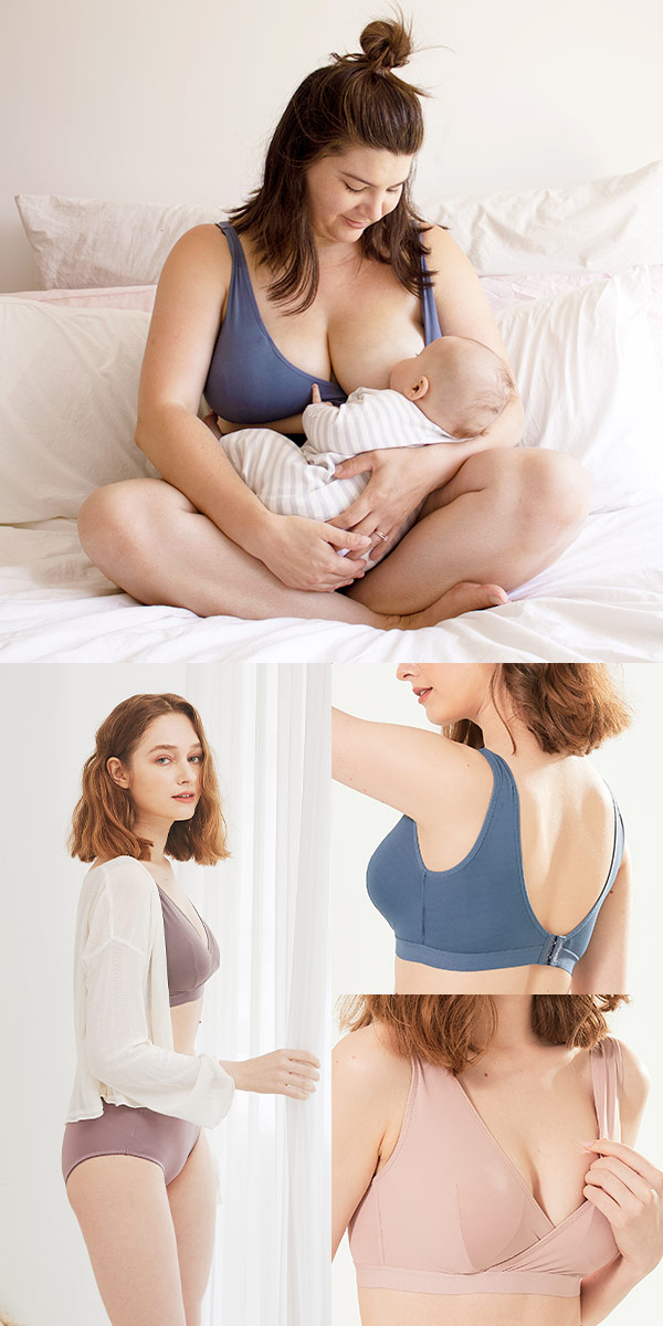 220822B Ultra Breezy Crossover Nursing Sleep Bra - Periwinkle